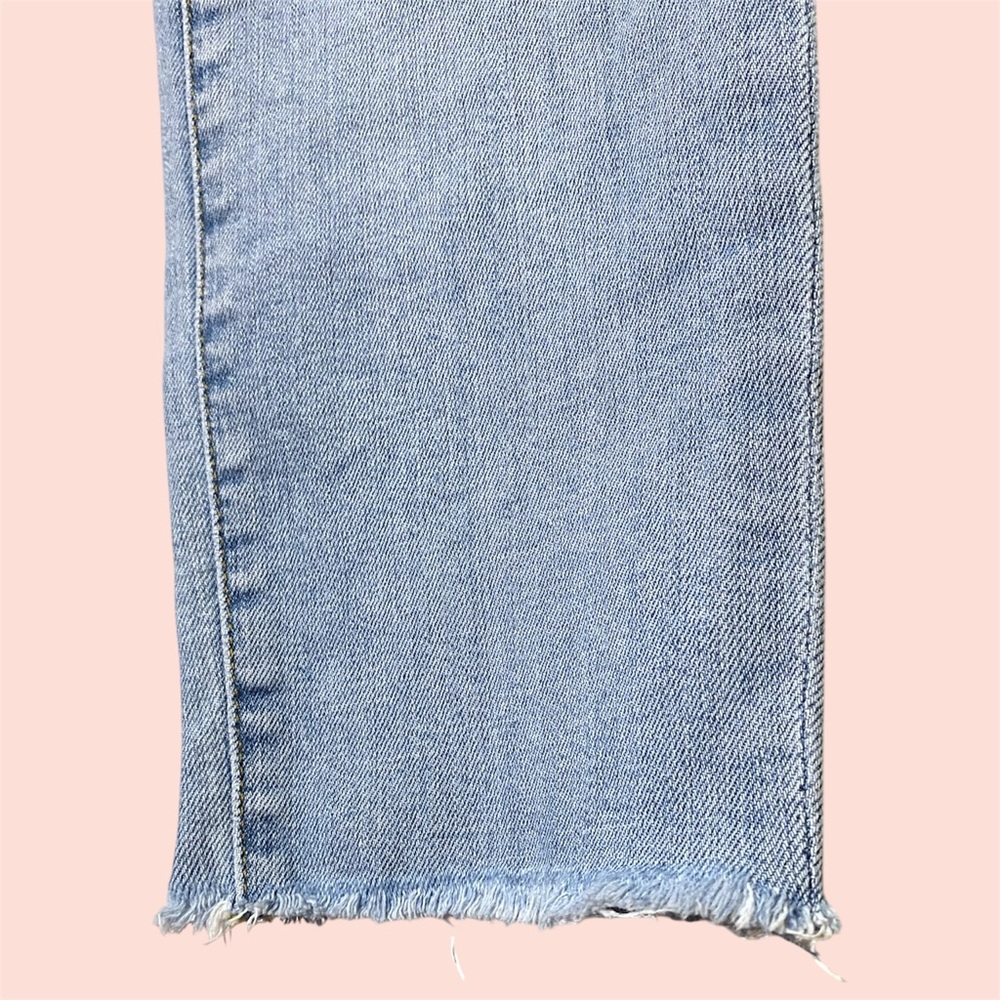 7 For All Mankind Light Wash Straight Leg Ankle Jeans w Raw Hem - Picture 5 of 7